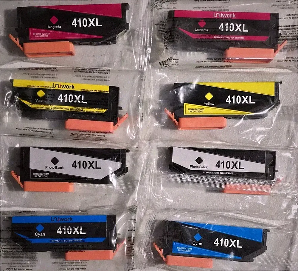 410XL Printer Ink Cartridge Lot Of 8, Uniwork Ink Cartridges