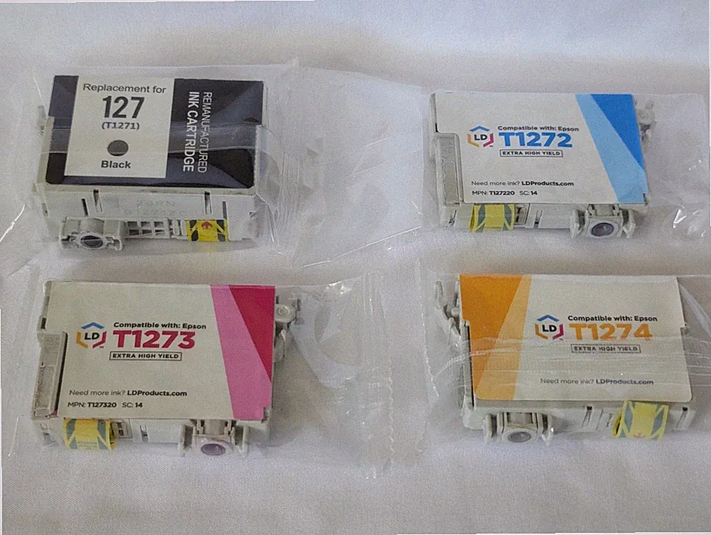 Epson 127 Ink OEM Uniwork Lot Of 4 B,C,M,Y