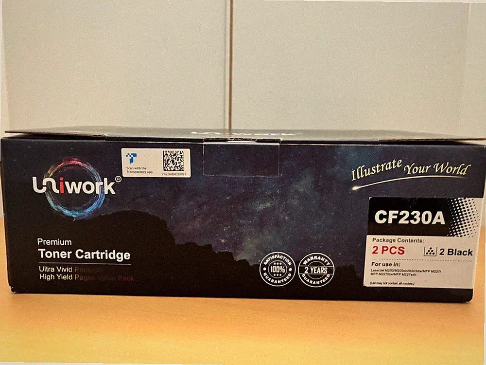 Uniwork 2 Pack HP 30A Black Toner Cartridge CF230A CF230X Compatible with HP