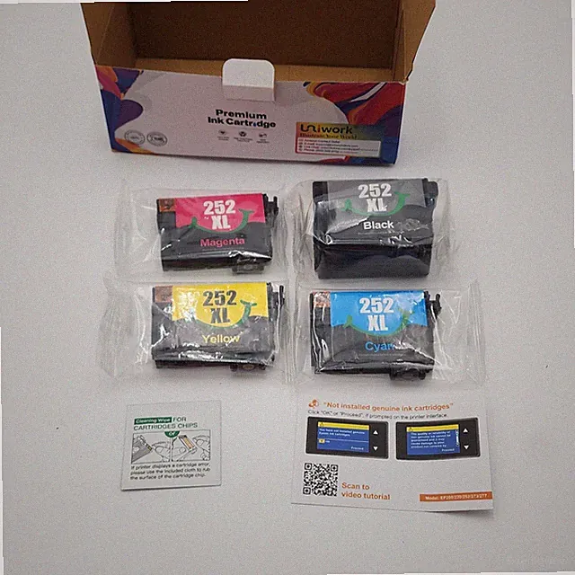 Uniwork 252 XL Ink Cartridges Non-OEM for Epson Workforce Printers 4 Pack