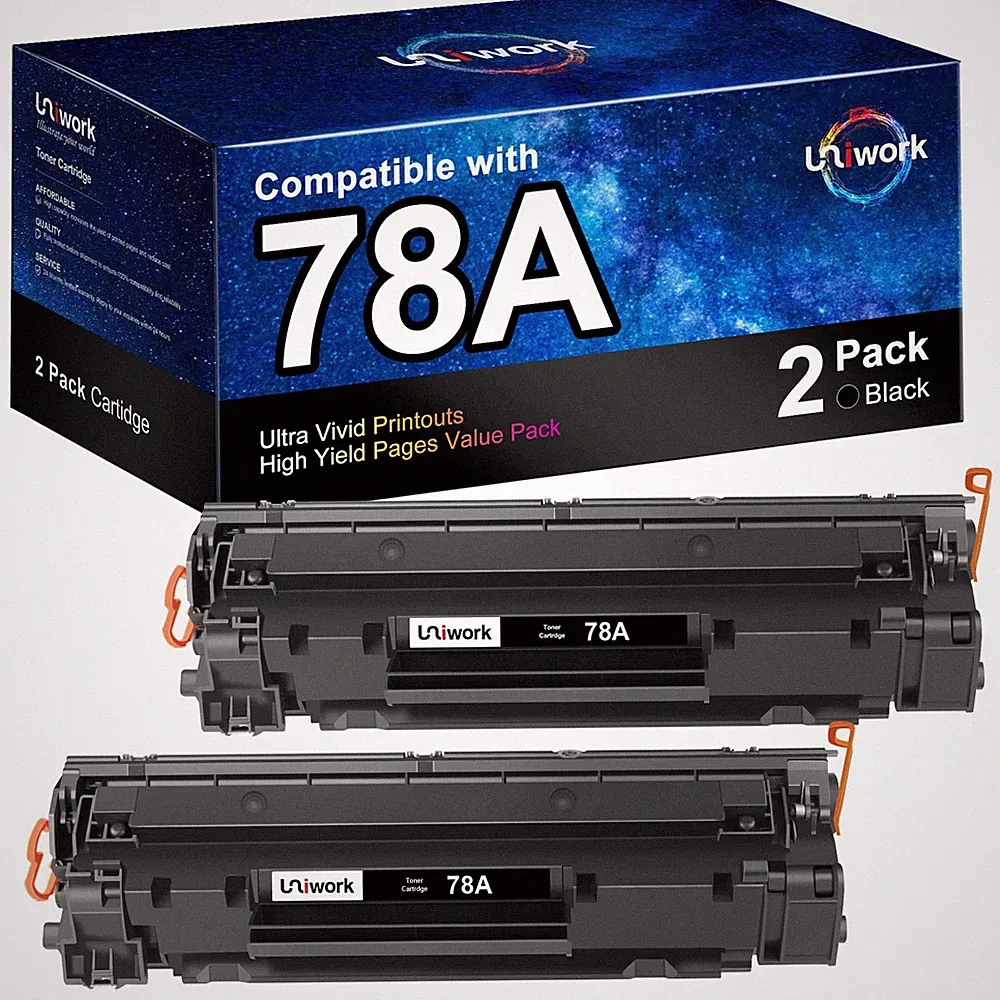 Uniwork 78A Black Toner Cartridges 2-Pack for HP Compatible Replacement LaserJet