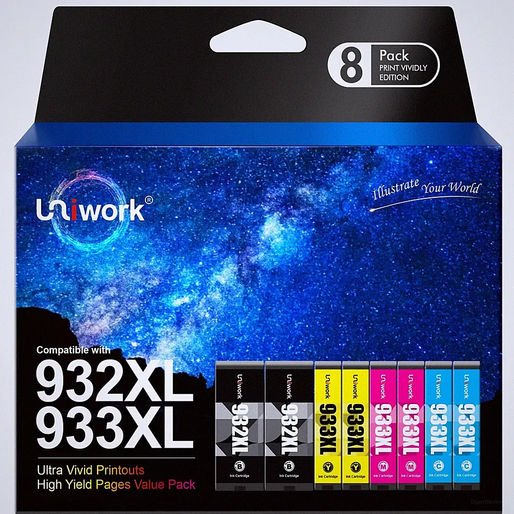 Uniwork Compatible Ink Cartridge Replacement for HP 932XL 933XL 932 933 use f...