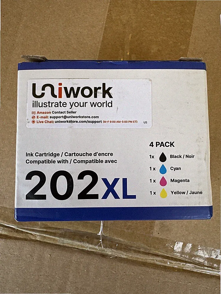 Uniwork Ink Cartridge for Epson 202XL Black and Tri-Color